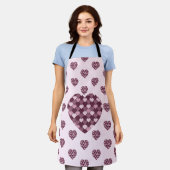 Cherry Pink Square en Diamond hart Schort (Gedragen)