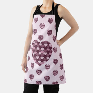 Cherry Pink Square en Diamond hart Schort