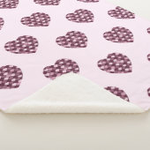 Cherry Pink Square en Diamond hart Sherpa Deken (3/4)
