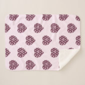 Cherry Pink Square en Diamond hart Sherpa Deken (Voorkant (horizontaal))