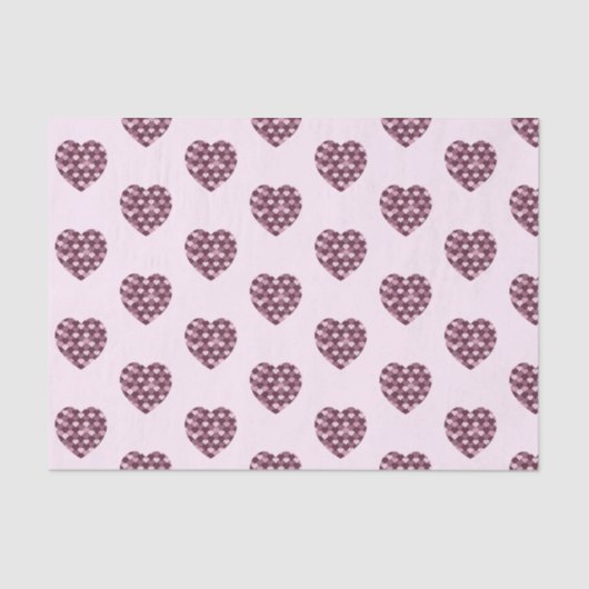 Cherry Pink Square en Diamond hart Tissuepapier (Voorkant)