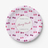 Cherry Pink Waterverf gepersonaliseerd Papieren Bordje (Voorkant)