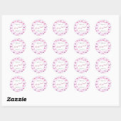 Cherry Pink Waterverf gepersonaliseerde dank u Ronde Sticker (Vel)