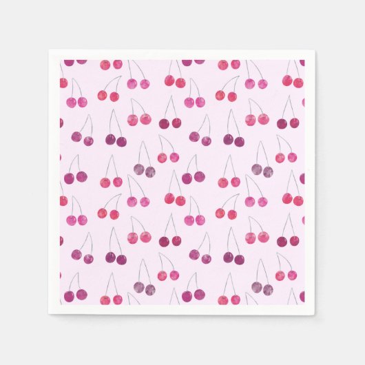 Cherry Pink Waterverf Party Servet (Voorkant)