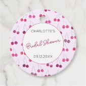 Cherry Pink Waterverf Vrijgezellenfeest gepersonal Bedankjes Labels (Voorkant)