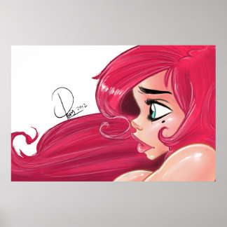 Cherry Pinup Poster: "Profiel" Poster