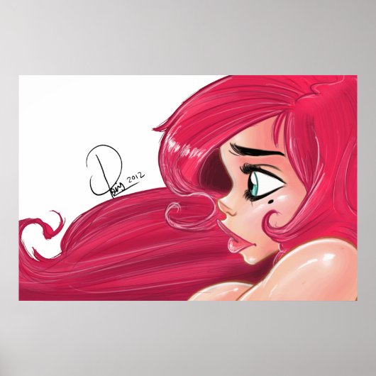 Cherry Pinup Poster: "Profiel" Poster (Voorkant)