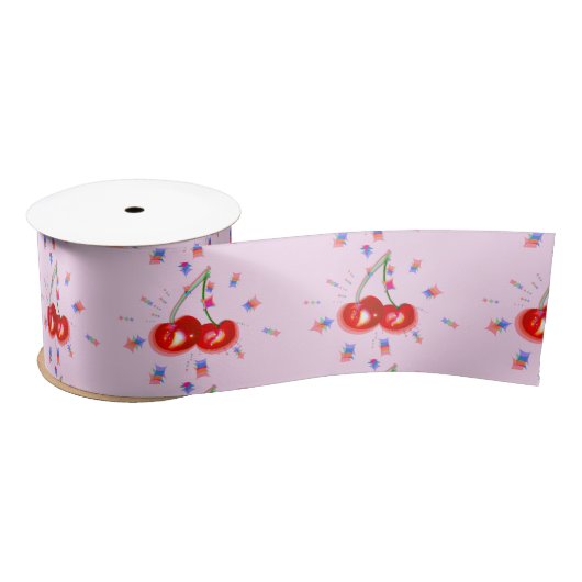 Cherry Pop Ribbon Satijnen Lint (Spoel)