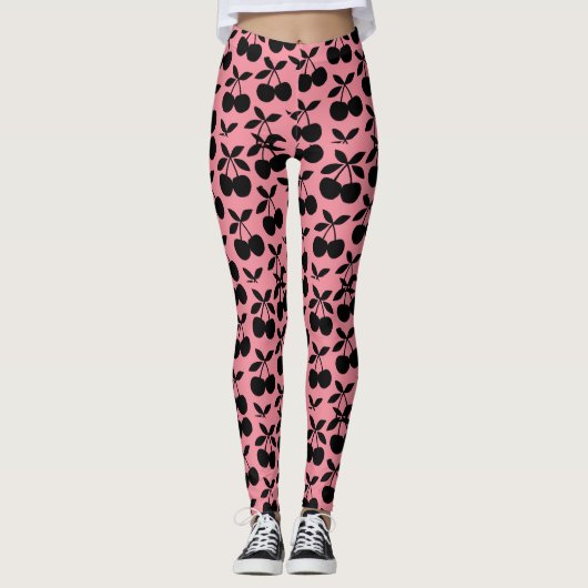 "Cherry Pop Silhouettes" Leggings (Voorkant)