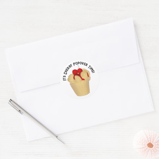 Cherry Popover Ronde Sticker (Envelop)