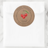  Cherry Preserve Jam Kraft papier potje label (Tas)