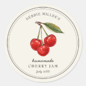 Cherry Preserve Simple Jar Label (Voorkant)