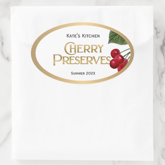 Cherry PReserves Jelly Label  (Tas)