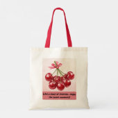 Cherry Quote Canvas tas – Fris en Inspirerend (Achterkant)