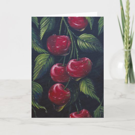 Cherry Rain Wenskaart Kaart (Voorkant)