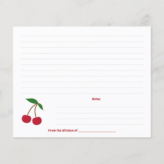 Cherry Recept Kaart (Achterkant)