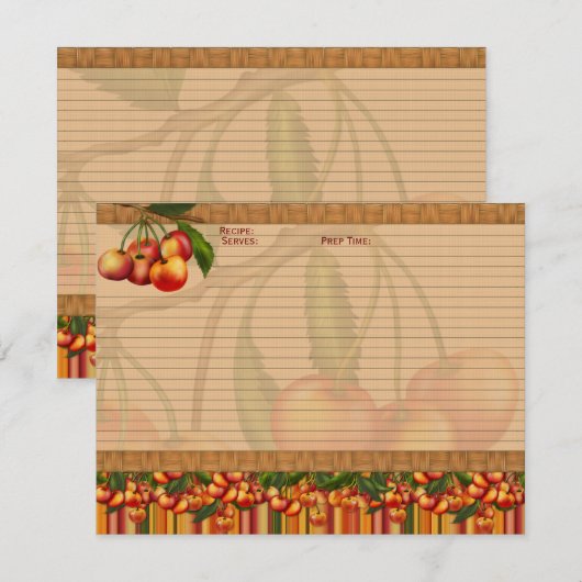 Cherry Recipe Kaarten (Voorkant / Achterkant)