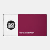 Cherry Red | Aangepaste bedrijfslogo naam, slagzin Bureaumat (Voorkant)