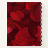 Cherry Red Abstract Leaf gepersonaliseerd Notitieboek (Achterkant)