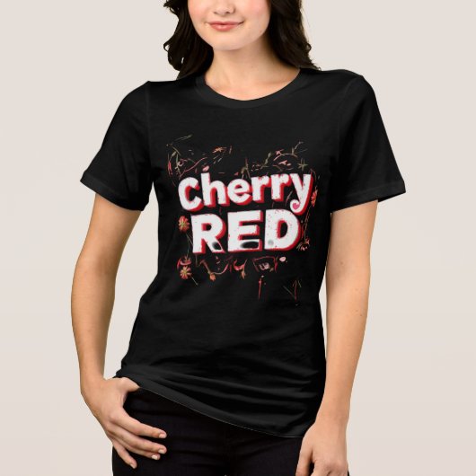 "Cherry Red Aesthetic – Bold & Vibrant Design met Tri-Blend Shirt (Voorkant)