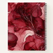 Cherry Red Alcohol Ink gepersonaliseerd Notitieboek (Achterkant)