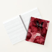 Cherry Red Alcohol Ink gepersonaliseerd Notitieboek (Binnen)