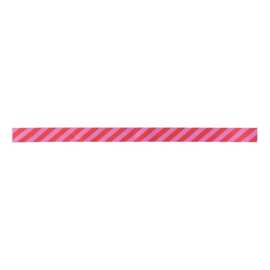 Cherry Red and Hot Pink Stripe Satijnen Lint (Voorkant)