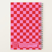 Cherry Red and Pink Checkerboard Deluxe Notebook Notitieboek (Achterkant)