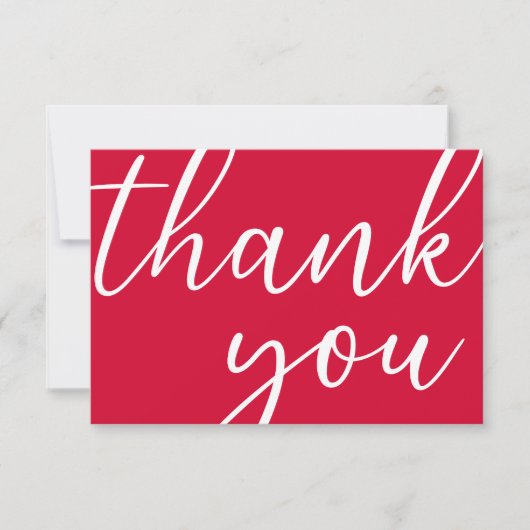 Cherry Red Birthday Modern Script Bedankt (Voorkant)