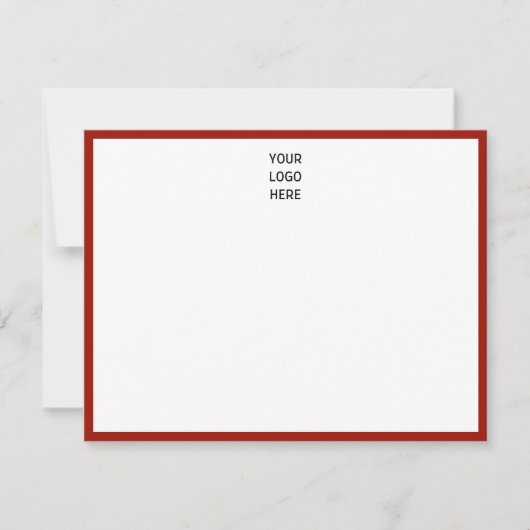 Cherry Red Border Your Logo Notitiekaartje (Voorkant)