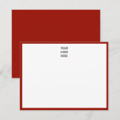 Cherry Red Border Your Logo Notitiekaartje (Voorkant / Achterkant)