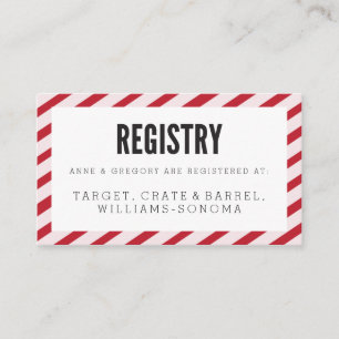 Cherry Red Carnival Stripes Registry Insert Kaart