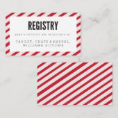 Cherry Red Carnival Stripes Registry Insert Kaart (Voorkant / Achterkant)