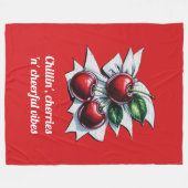 Cherry Red Cheerful Vibes Stijlvol Modern Fleece Deken (Voorkant (Horizontaal))