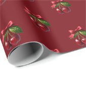 Cherry Red-Cherries met een boog Cadeaupapier (Rol Hoek)