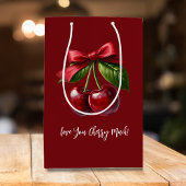 Cherry Red-Cherries met een boog Medium Cadeauzakje