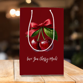 Cherry Red-Cherries met een boog Medium Cadeauzakje