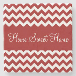 Cherry Red Chevron Stripes Stenen Onderzetter
