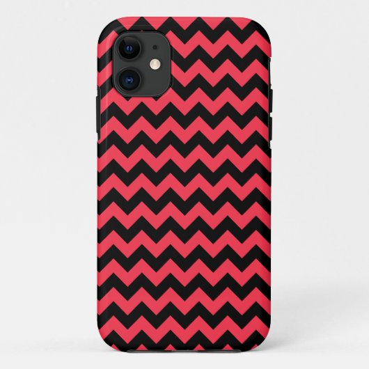 Cherry Red Chevron Zigzag Case-Mate iPhone Case (Achterkant)