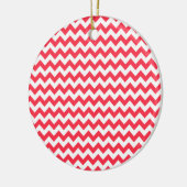 Cherry Red Chevron Zigzag Keramisch Ornament (Links)