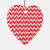 Cherry Red Chevron Zigzag Keramisch Ornament (Rechts)