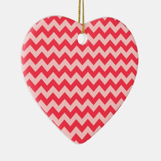 Cherry Red Chevron Zigzag Keramisch Ornament (Rechts)