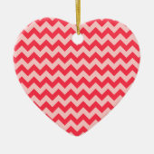 Cherry Red Chevron Zigzag Keramisch Ornament (Voorkant)