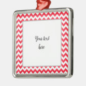 Cherry Red Chevron Zigzag Metalen Ornament (Links)