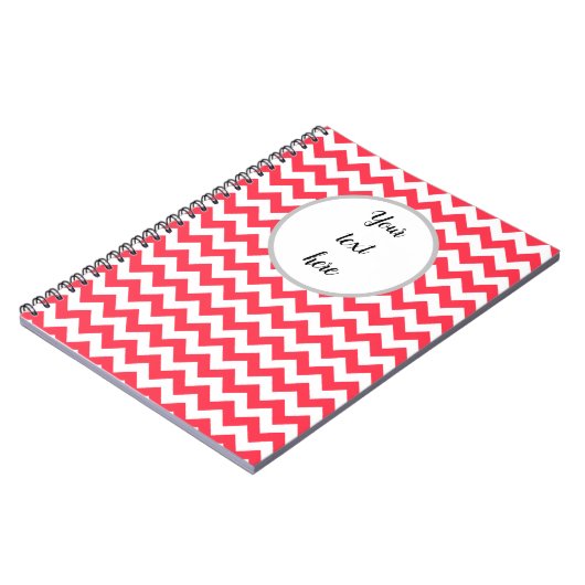 Cherry Red Chevron Zigzag Notitieboek (Linkerzijde)