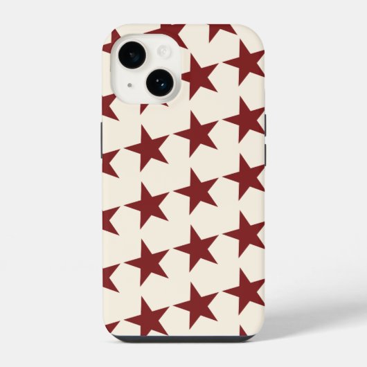 Cherry Red Chic esthetische ster iPhone Hoesje (Achterkant)