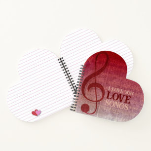Cherry Red Clef Love Songs Muziek Notitieboek