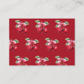 Cherry Red Coquette Bow Girl Baby shower Luier Informatiekaartje (Achterkant)