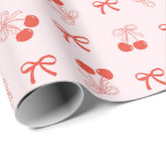 Cherry Red Coquette Christmas Wrapping Paper Roll Cadeaupapier<br><div class="desc">Cherry Red Coquette Christmas Wrapping Paper Roll</div>