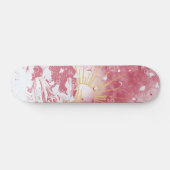 Cherry Red Crimson Gold Sunset Zon en Zee Persoonlijk Skateboard (Horizontaal)